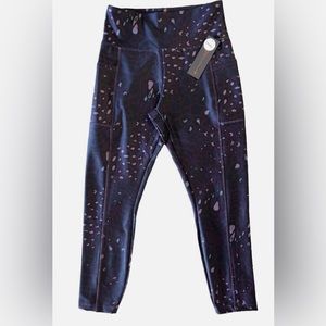 Bally Total Fitness 25” Inseam Purple Leopard Pocket Leggings